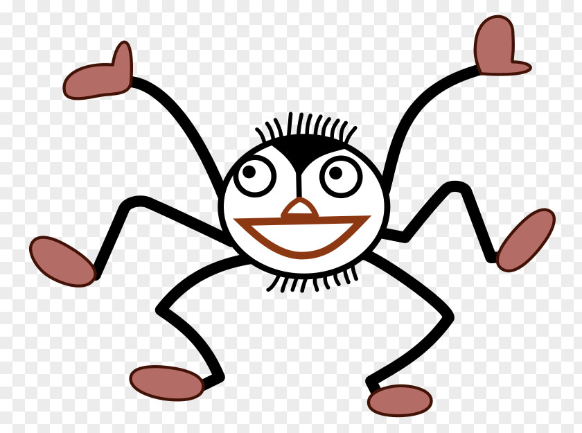 Spider Vector Drawing Black And White Clip Art PNG