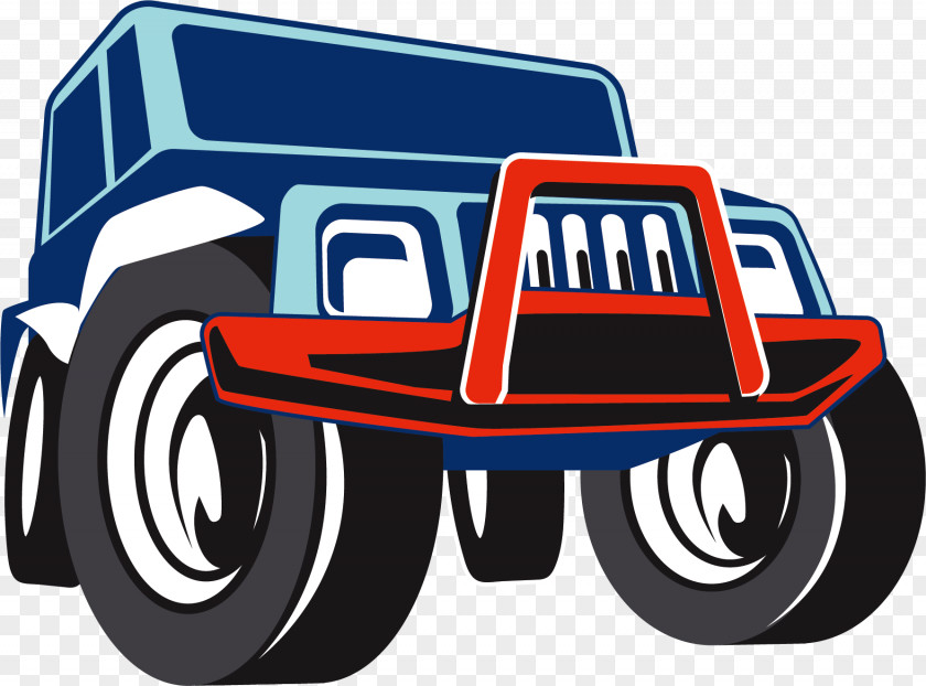 Cartoon Jeep Car Sport Utility Vehicle Tire Logo PNG