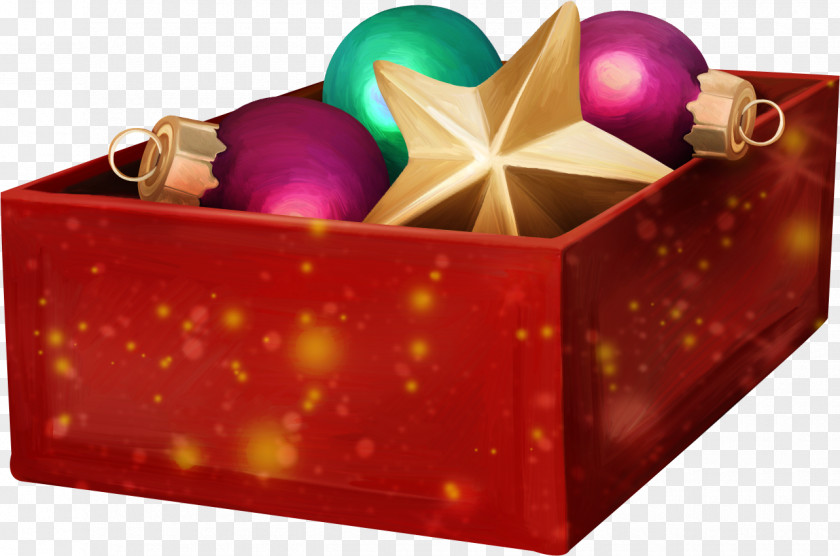 Magenta Heart Christmas Gift Box PNG