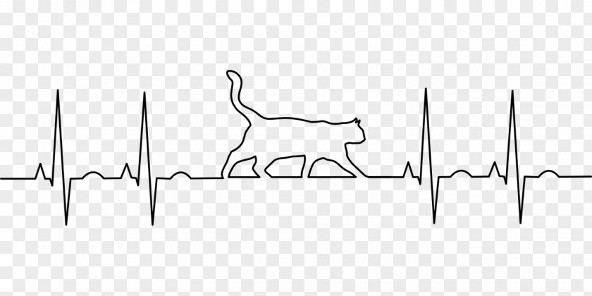 Medical Clip Art Lines Ecg Electrocardiography Pulse Heart Cat Image PNG