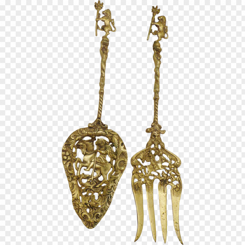 Spoon Earring Body Jewellery 01504 Metal PNG