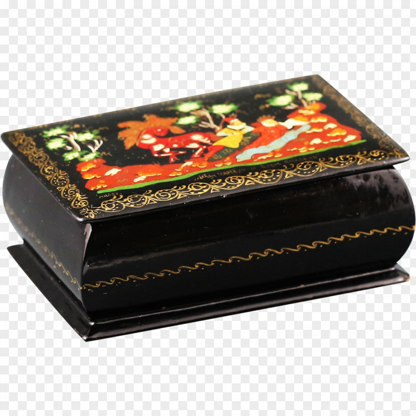 Box Palekh Russian Lacquer Art Fedoskino Miniature PNG