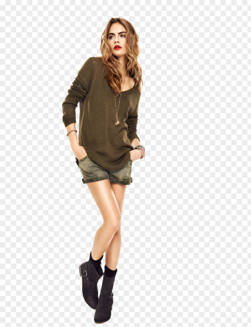 Cara Delevingne Model Lookbook Fashion Reserved Spring PNG