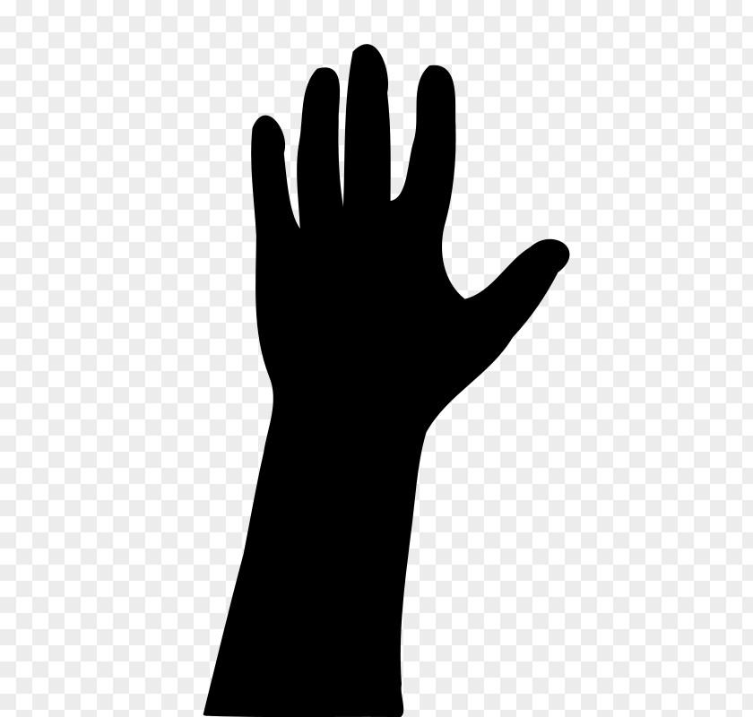 Hand Silhouette Cliparts Thumb Glove White Black Font PNG