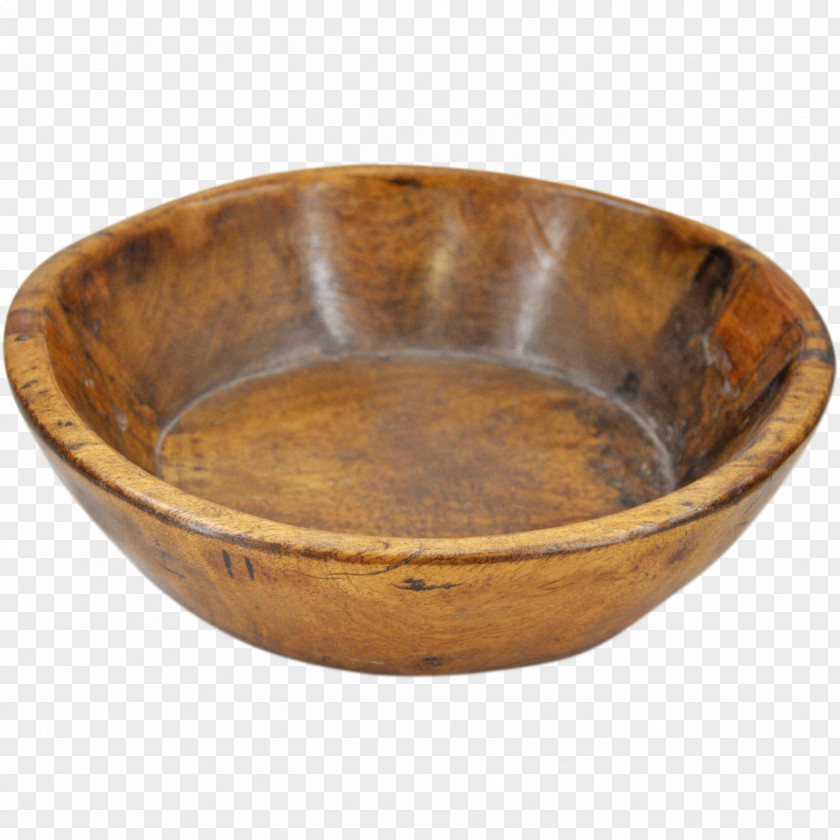 Bowl Wood Antique Dough Kneading PNG