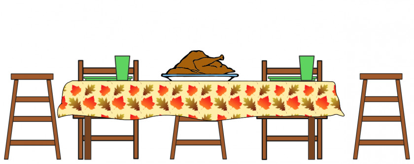 Cartoon Turkey Dinner Table Thanksgiving Clip Art PNG