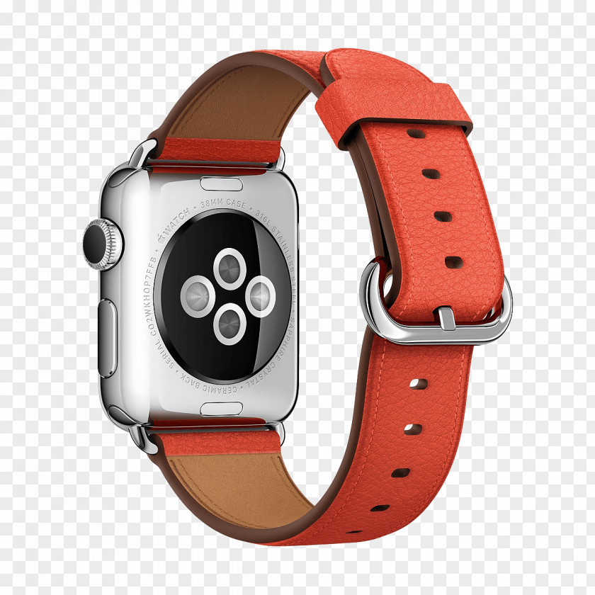 Classic Leather Plate Buckle Belt Apple Watch Series 3 Strap PNG
