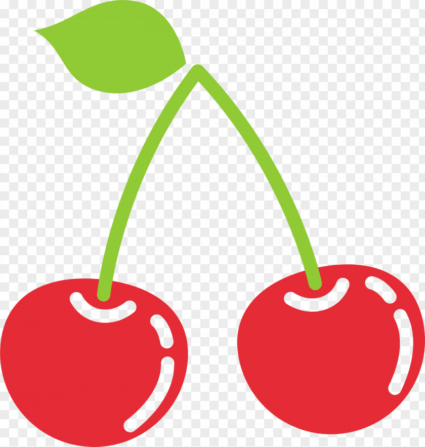 Hand Painted Red Cherry Fruit Drawing PNG