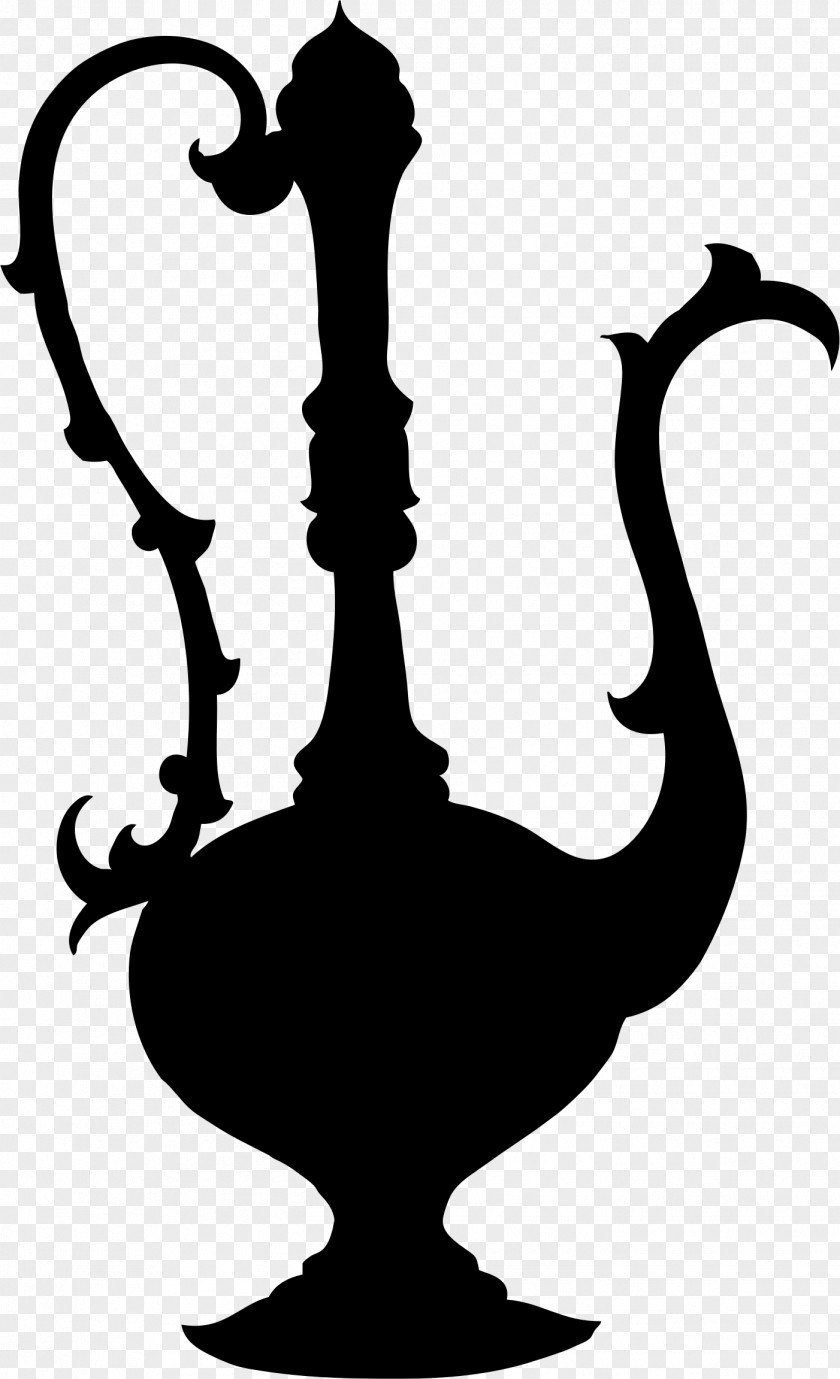 VINTAGE Silhouette Drawing Jug Ornament Clip Art PNG