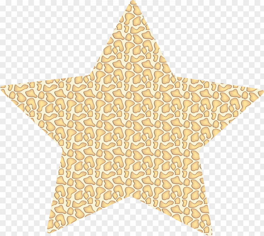 Yellow Star Beige Pattern PNG