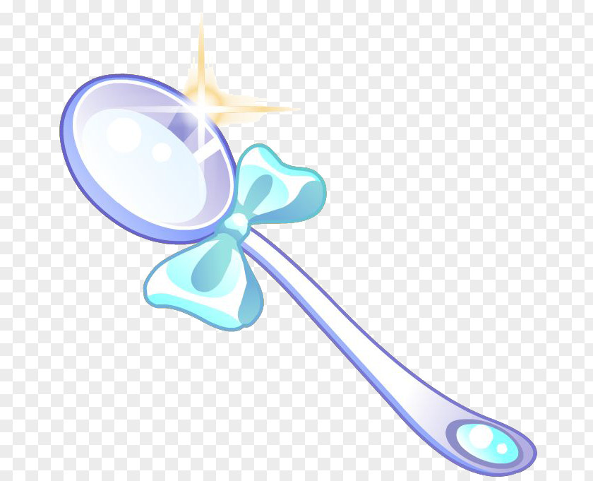 Blue And White Cartoon Spoon Drawing PNG