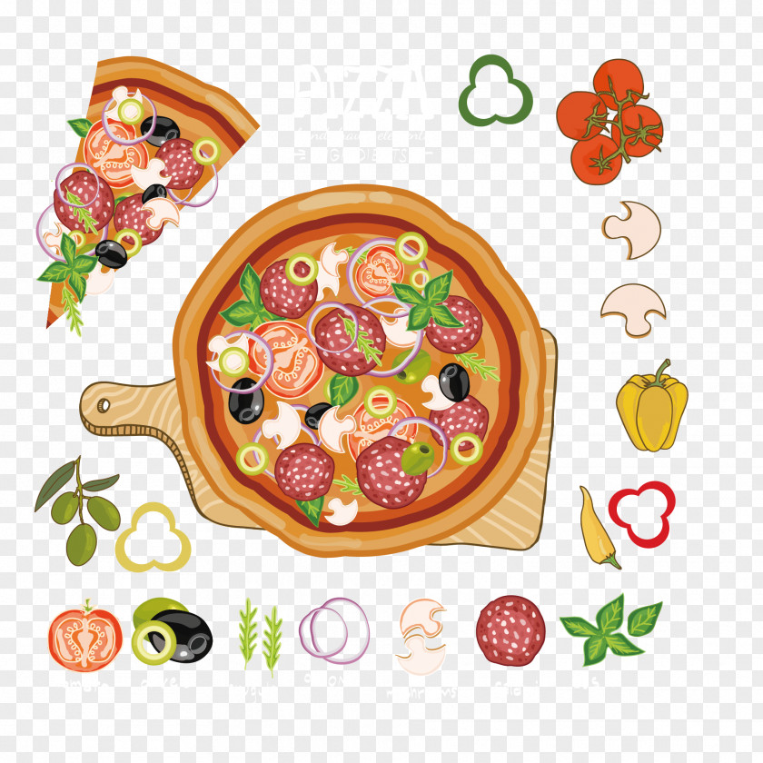 Food Pizza Fast European Cuisine Bacon PNG