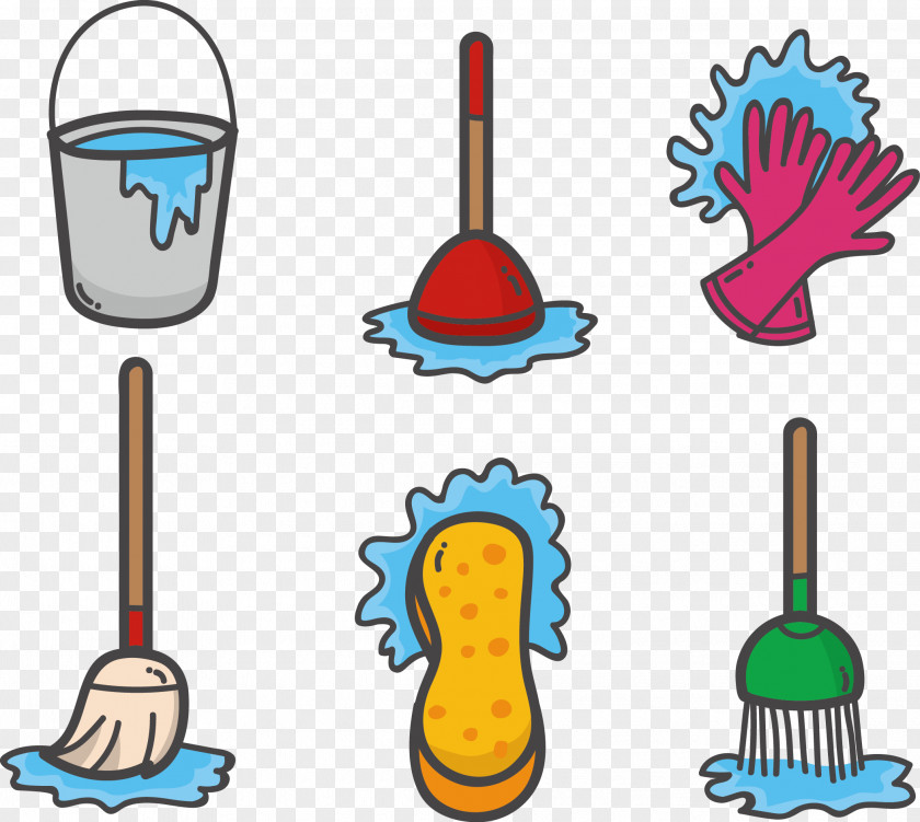 Vector Clean Toilet Cleaning Clip Art PNG