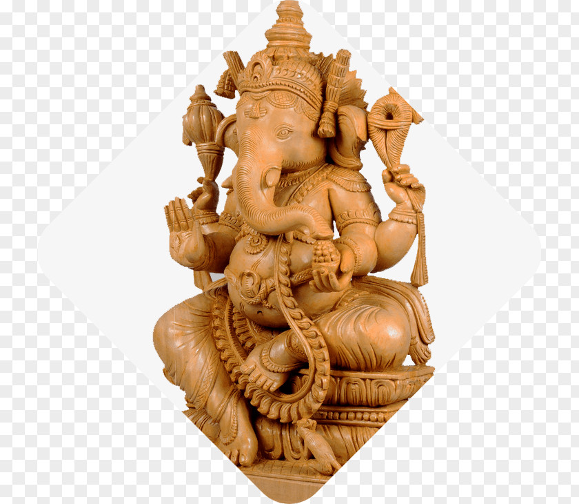 Sitting Ganesh Outline Statue Artifact Figurine Carving PNG