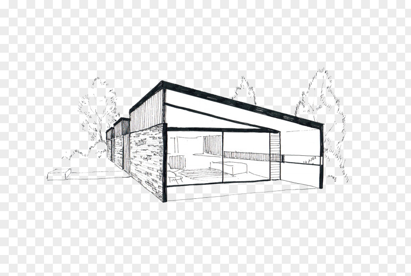 A Linear Design House Architecture Building Storey PNG