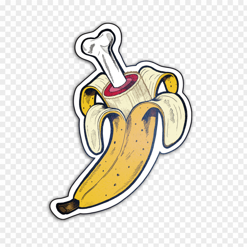 Banana Sticker Bone Food PNG