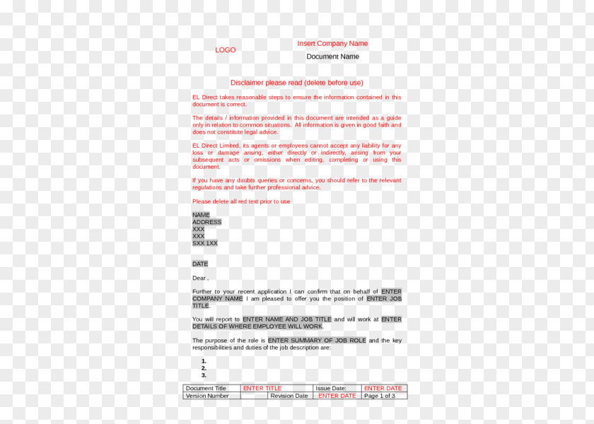 Job Offer Document Zero-hour Contract Employment And Acceptance PNG