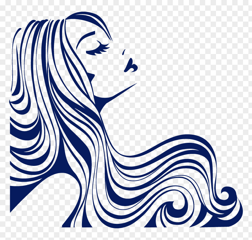 Long-haired Vector Wall Decal Beauty Parlour Hairdresser Sticker PNG