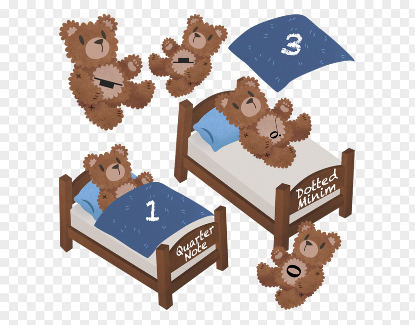 Bear With Its Small Bed Toy Designer PNG