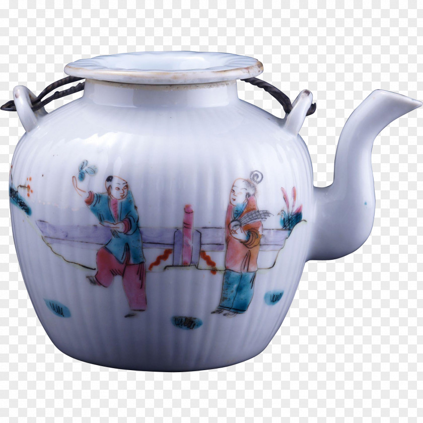 Tea Pot Chinese Ceramics Porcelain Blue And White Pottery PNG