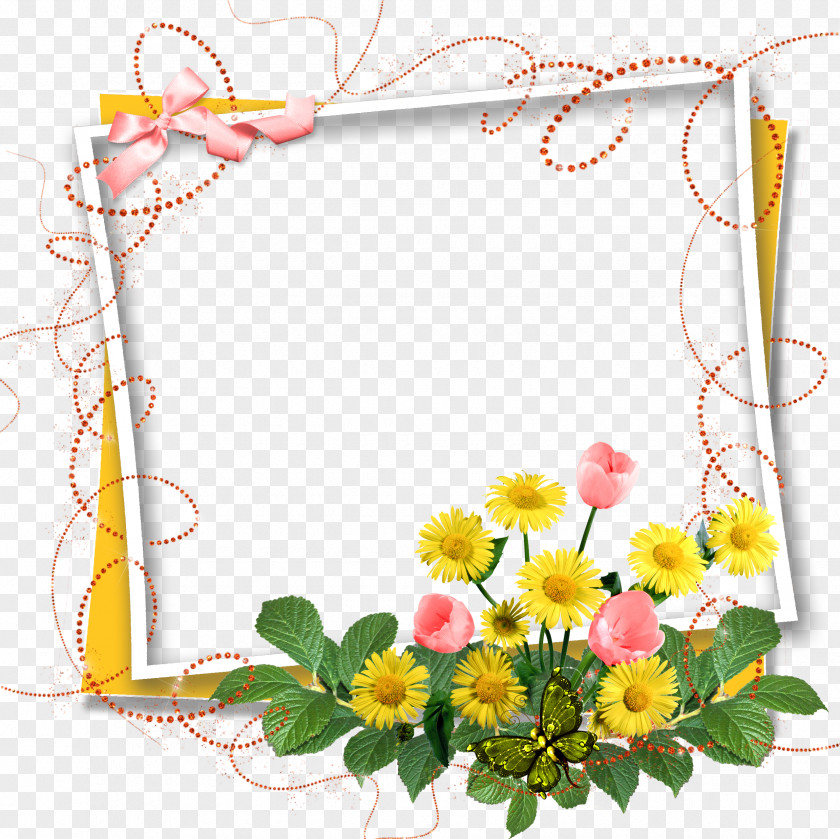 Flower Frame Greeting & Note Cards Birthday Clip Art PNG