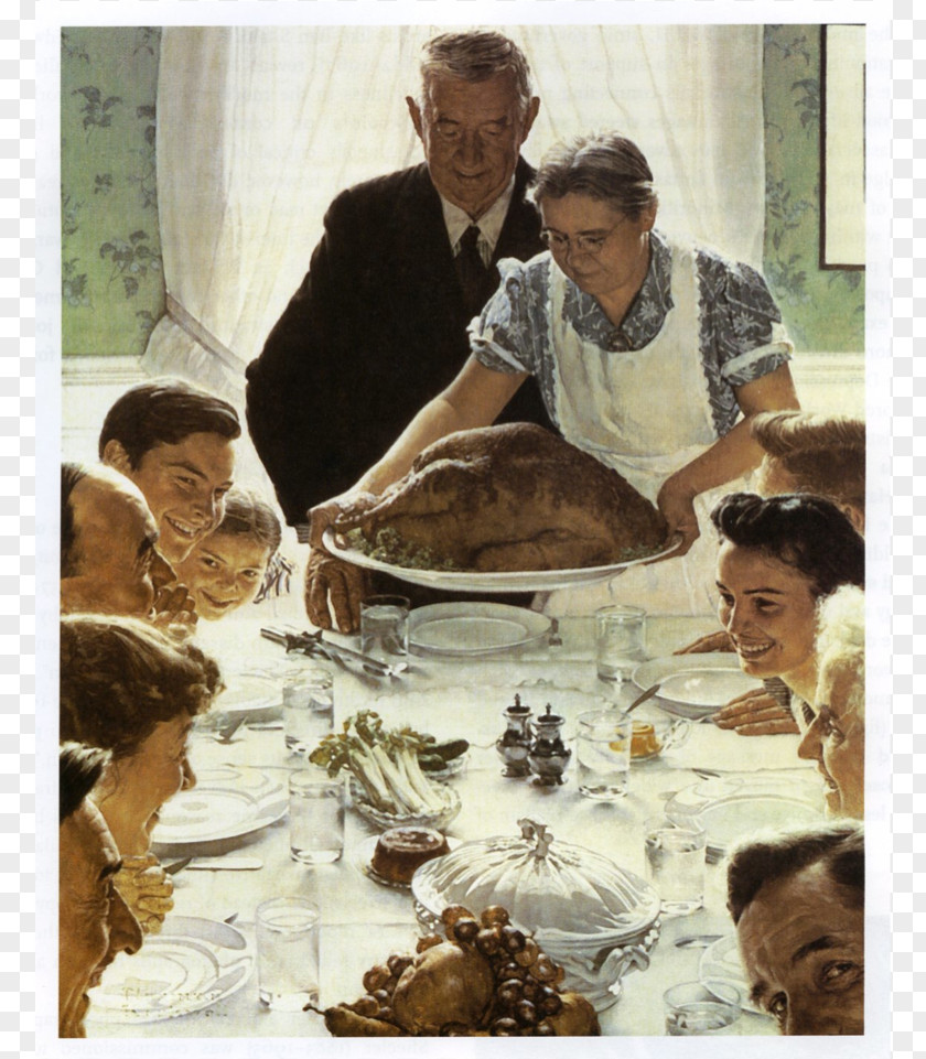 Painting Freedom From Want Norman Rockwell Paintings Thanksgiving Art PNG