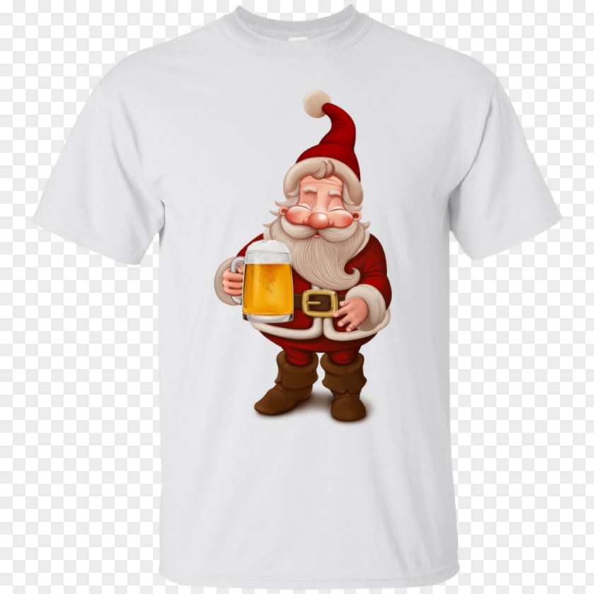 T-shirt Beer Santa Claus Greeting & Note Cards Stock Photography PNG