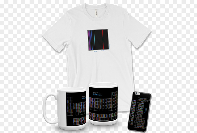 T-shirt Emission Spectrum Chemical Element Periodic Table Spectroscopy PNG