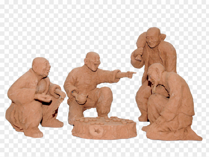Clay Chess Old Man Who Xiangqi Sculpture PNG