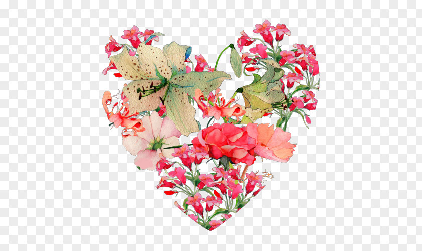 Flower Drawing Heart Image PNG