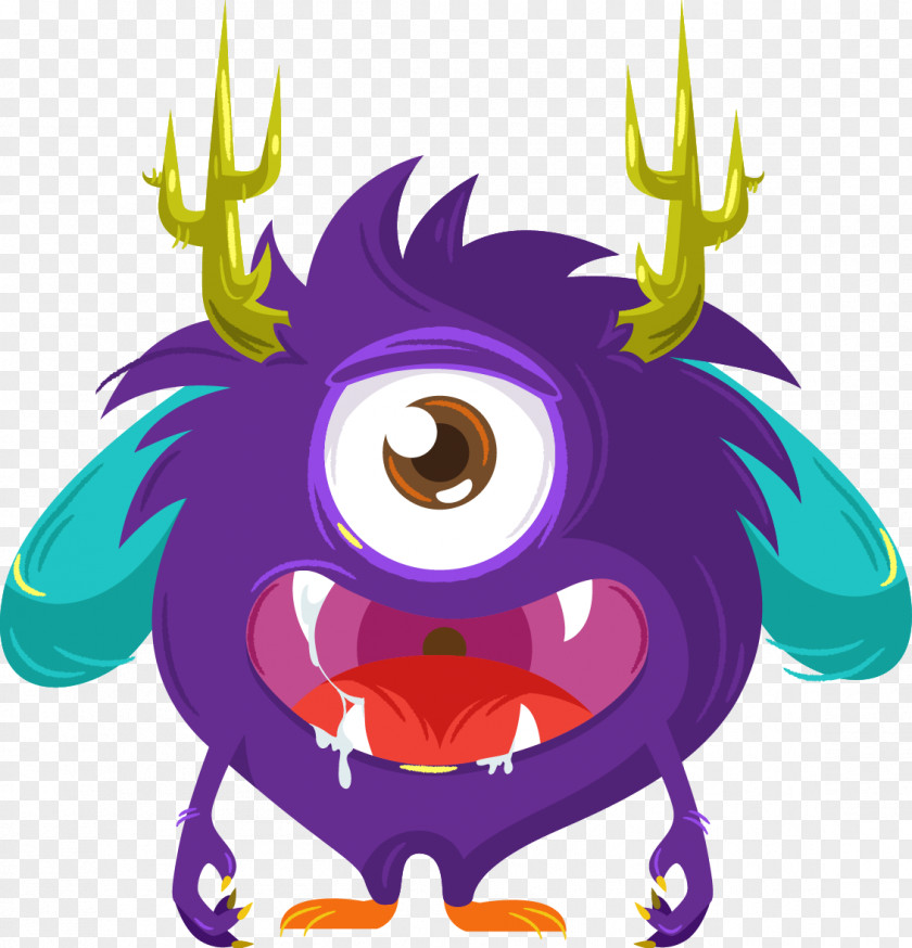 Cartoon Eyed Monster PNG