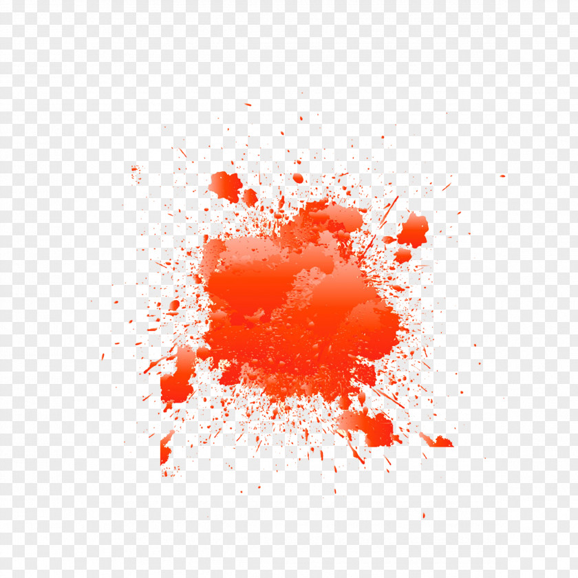 Orange Ink Splash Stain PNG