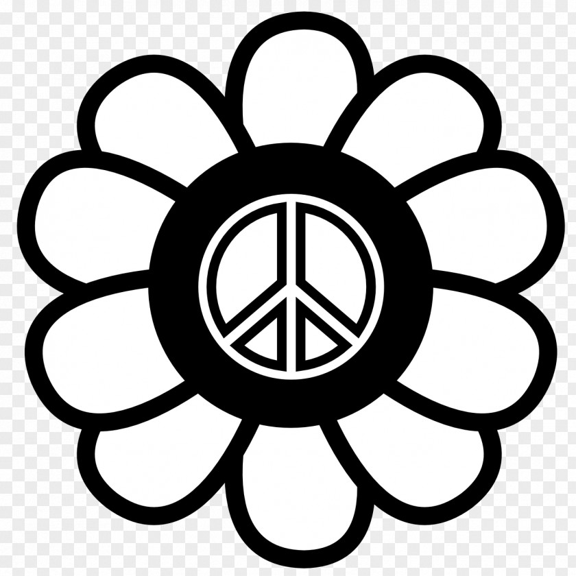 Printable Peace Sign Coloring Book Flower Adult Child PNG