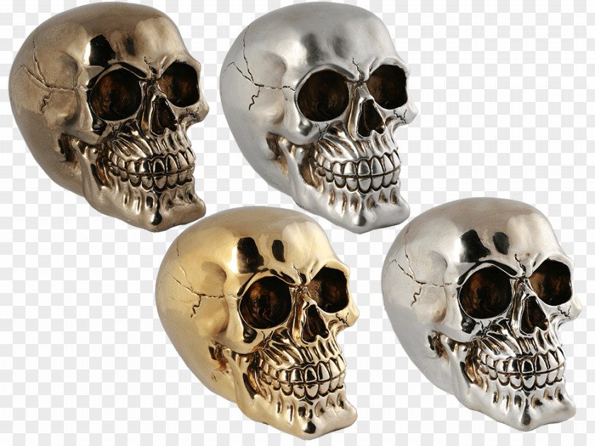 Skull Piggy Bank Silver Tirelire Jewellery PNG