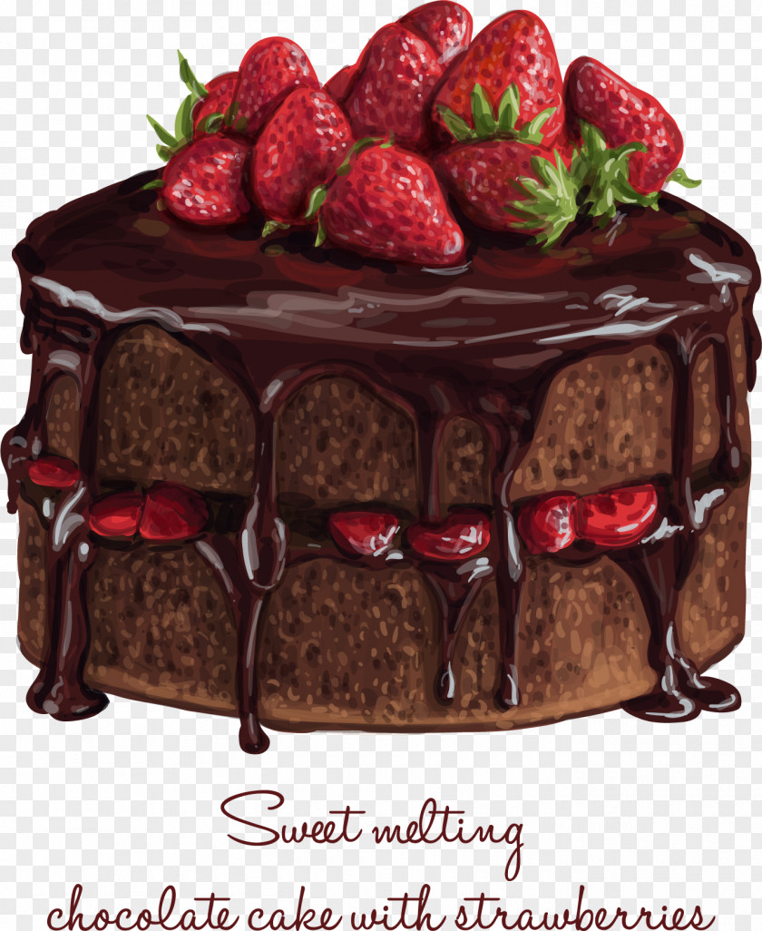 Strawberry Chocolate Cake Birthday Cupcake Cream PNG