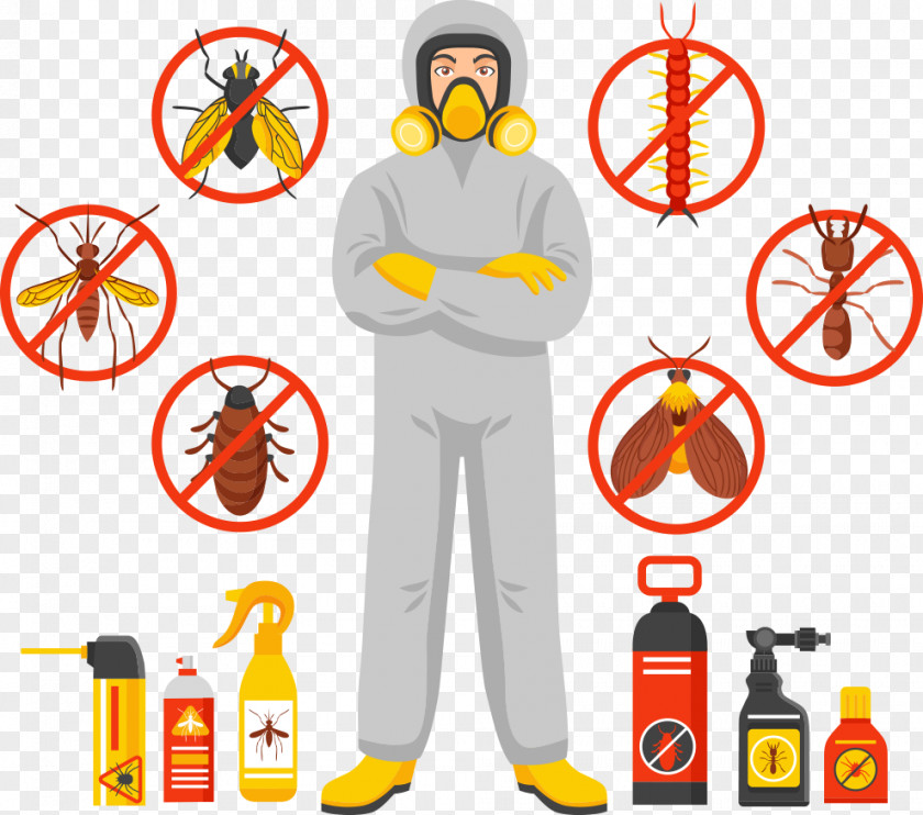 Vector Pest Control Man Cockroach Exterminator PNG