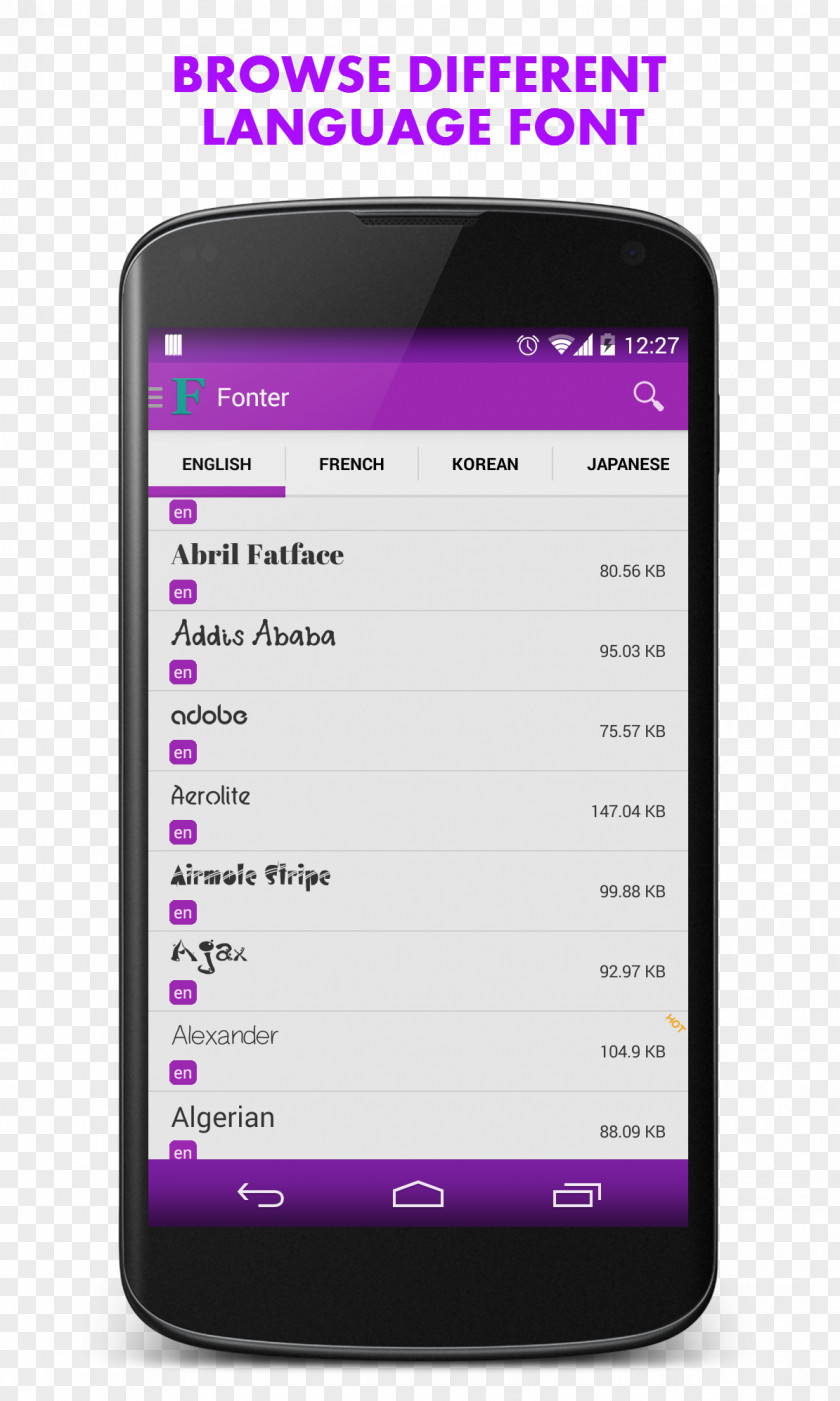 Android Feature Phone Font Management Software PNG
