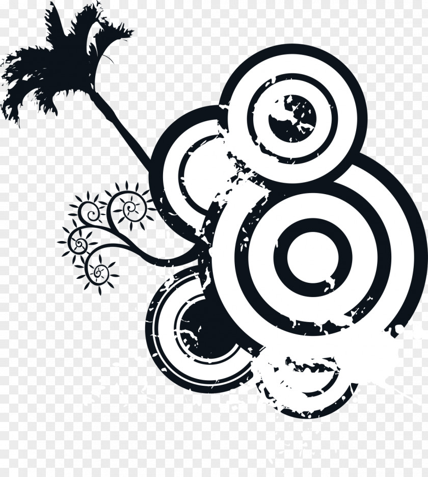 Black Tide Circle And White Clip Art PNG