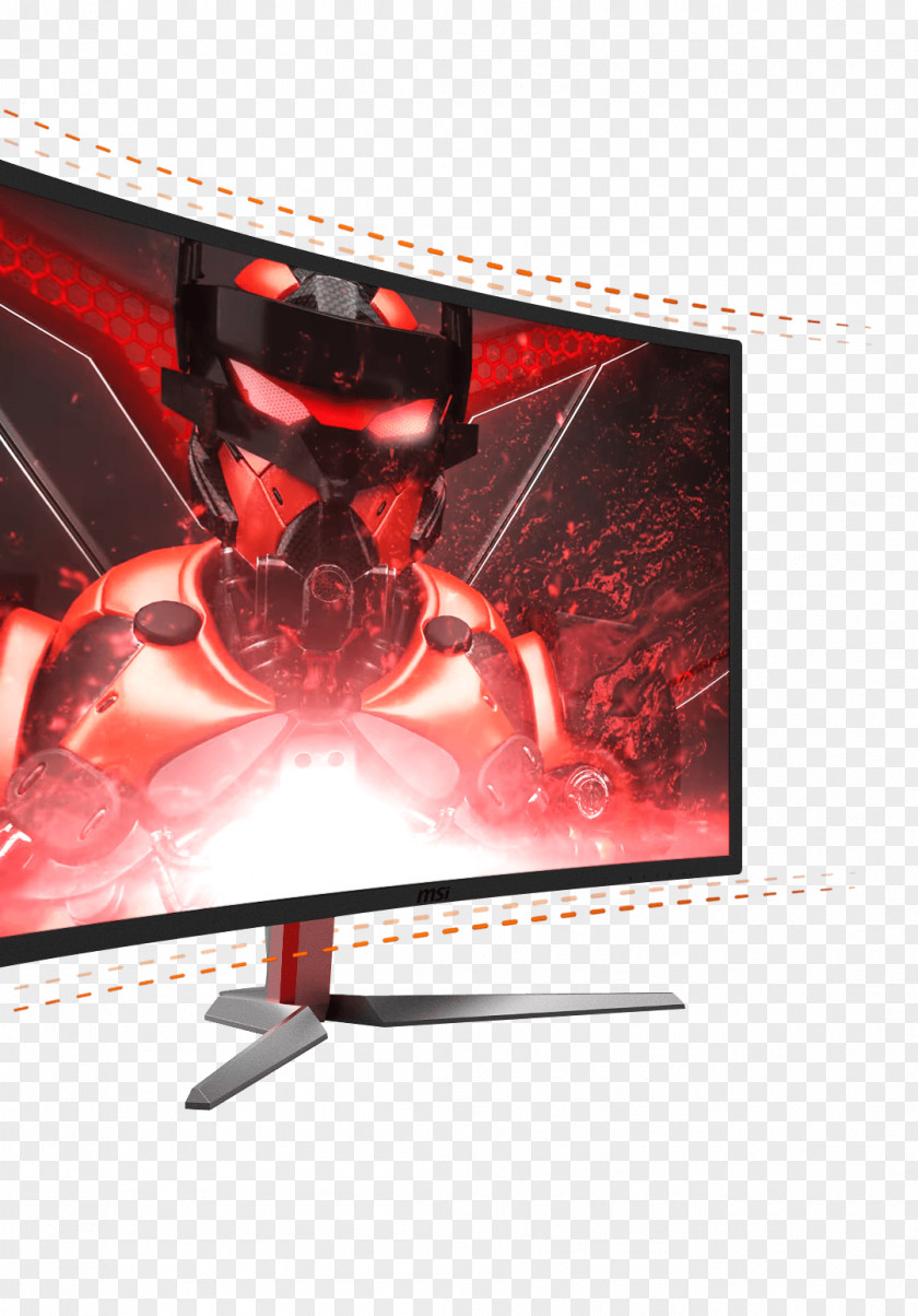 Blue Curve Computer Monitors MSI Optix AG32C 144Hz Full HD Curved Freesync Gaming Monitor G27C 27