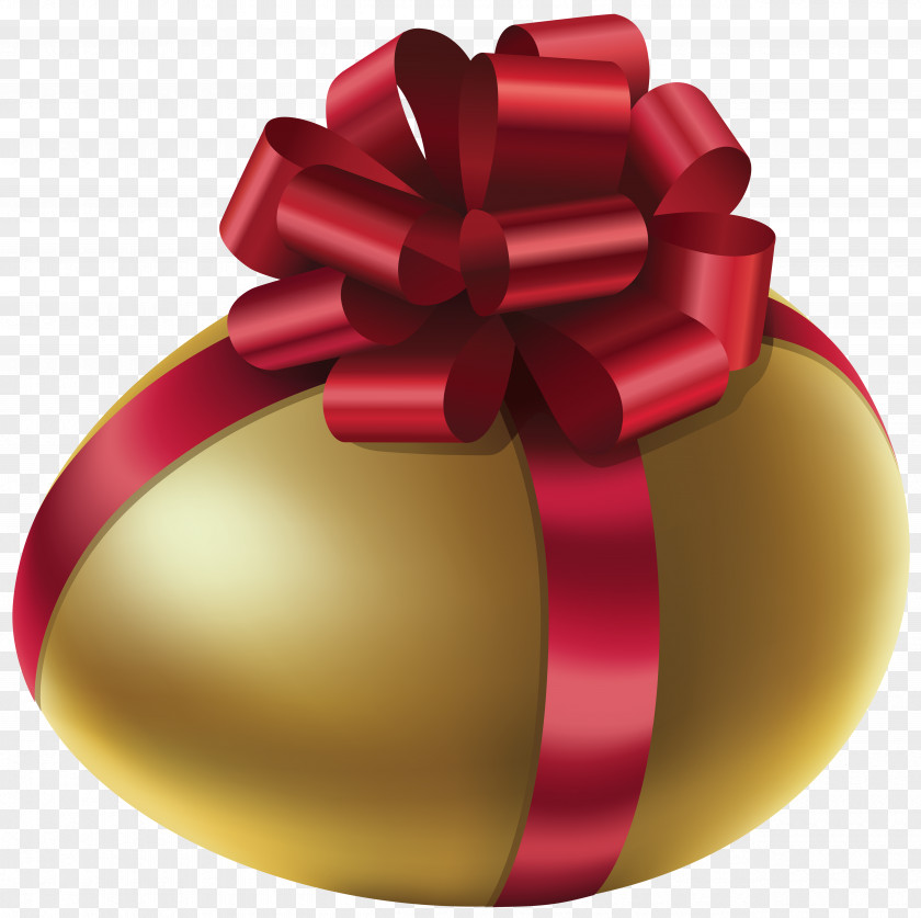 Easter Golden Egg With Red Bow Clip Art Image The Roll Chicken Spring PNG