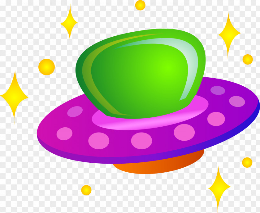 Colorful UFO Poster Clip Art PNG