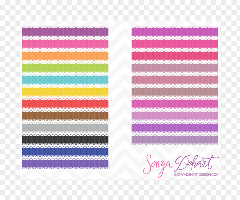 Border Ribbons Color Chart Paint Blue Cerulean PNG