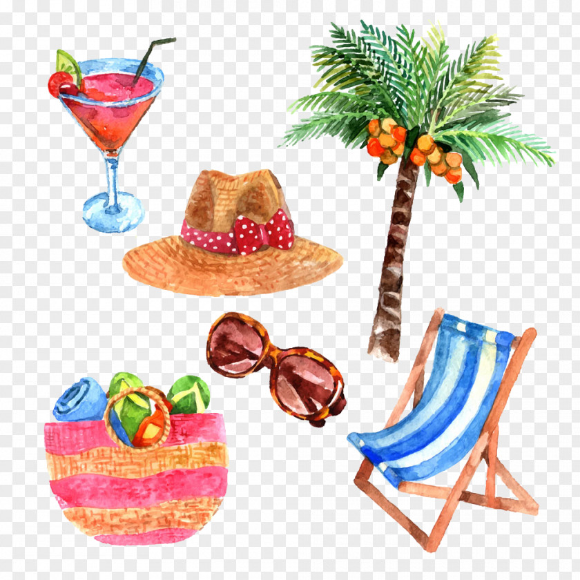Summer Travel Theme Watercolor Pictures Painting Royalty-free Illustration PNG