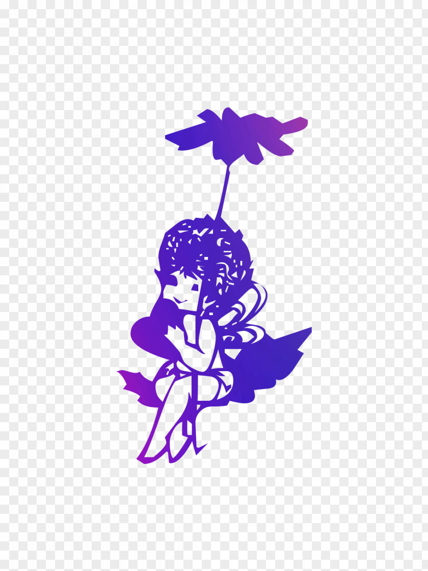 Clip Art Character Purple Flower Line PNG