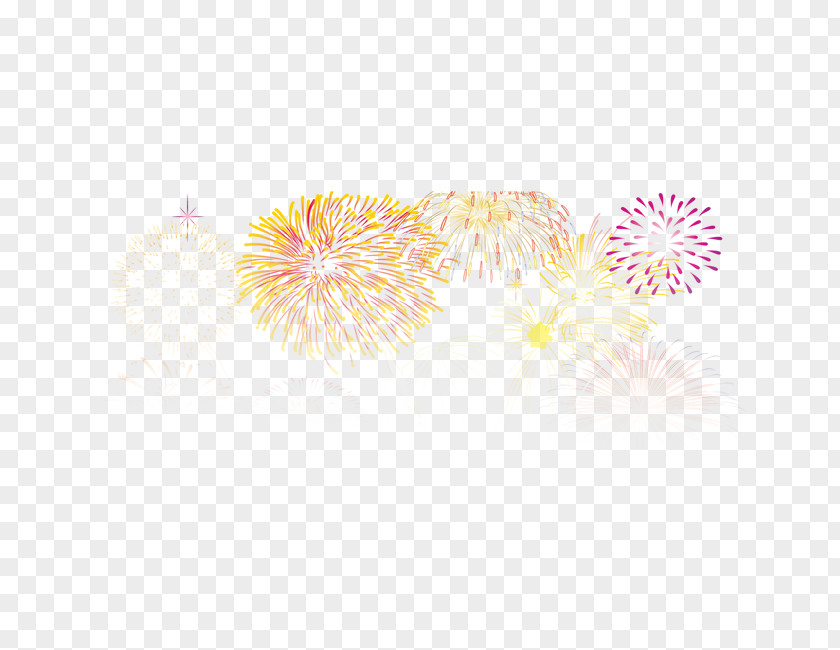 Colorful Fireworks Yellow Petal Pattern PNG