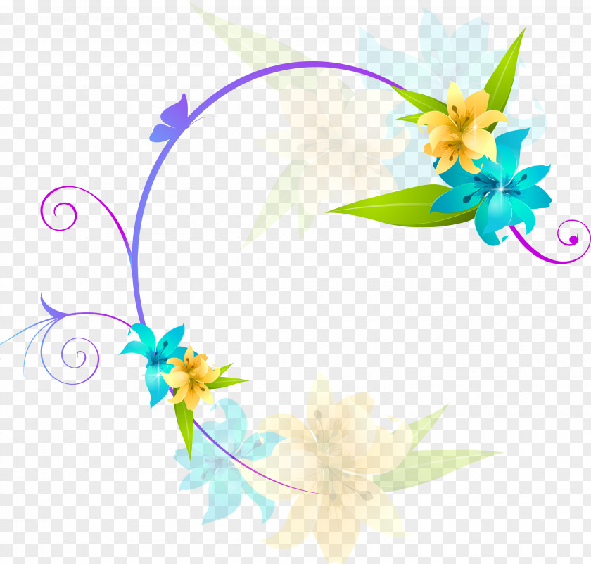 Lily Oval Frame PNG