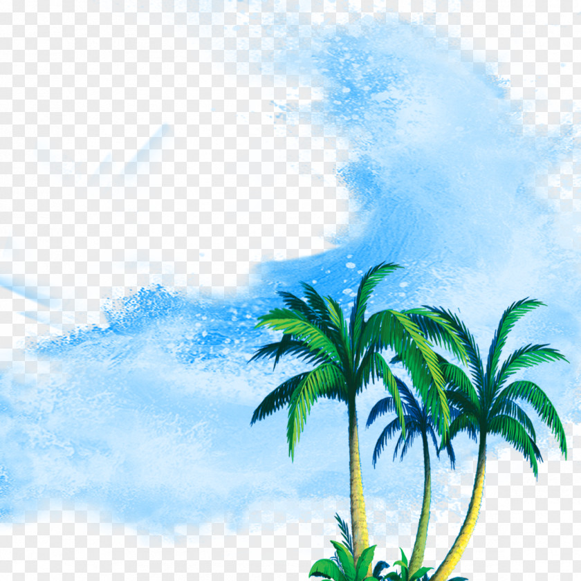 Creative Summer Beach Coconut PNG