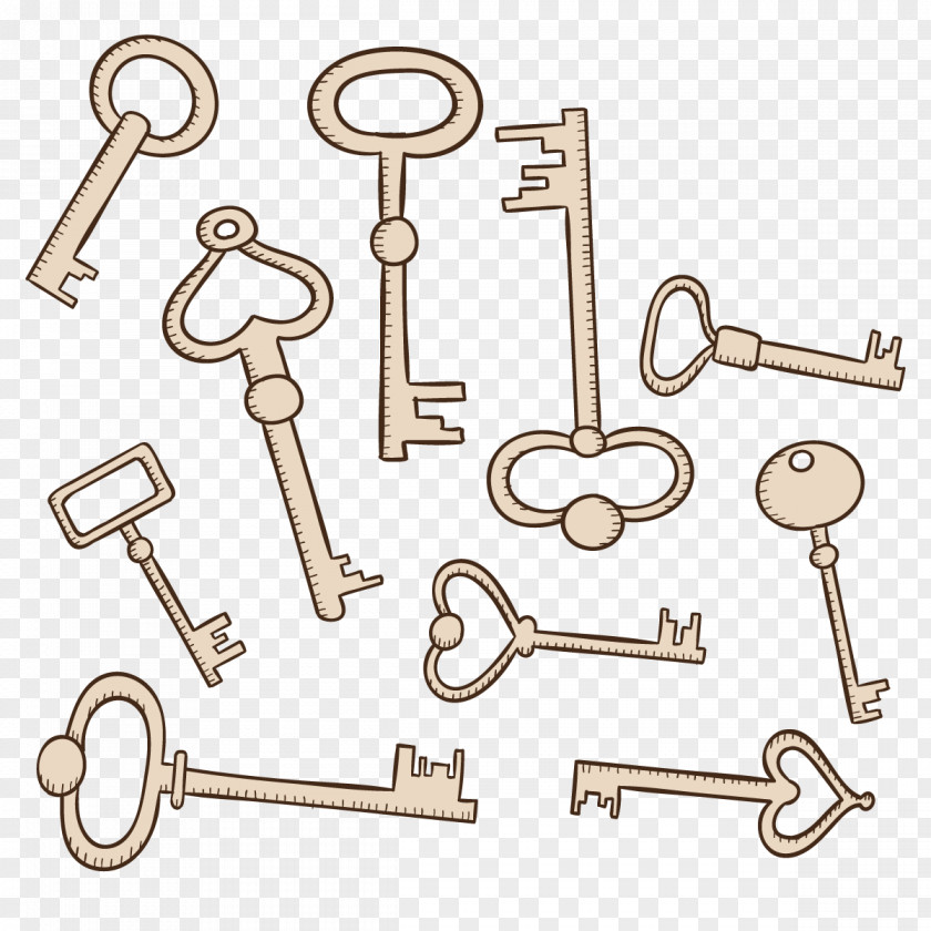 Vector Key Collection Euclidean Drawing Download PNG