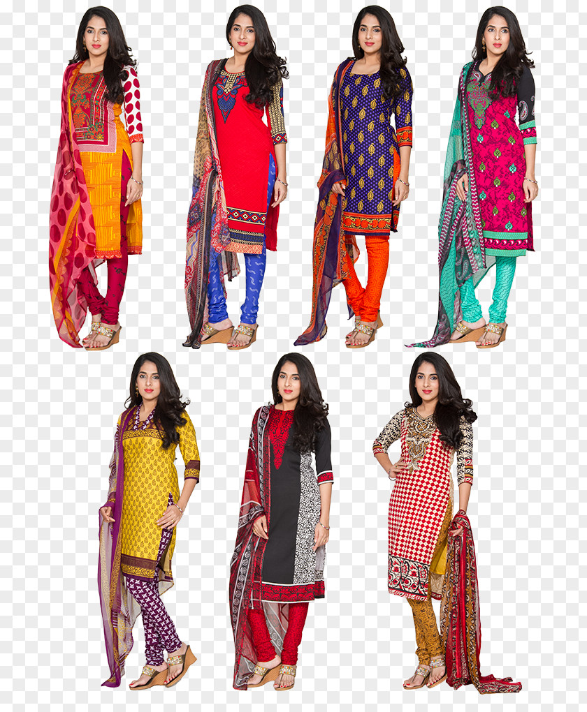 Dress Material Churidar Tartan Chiffon Zari Textile PNG