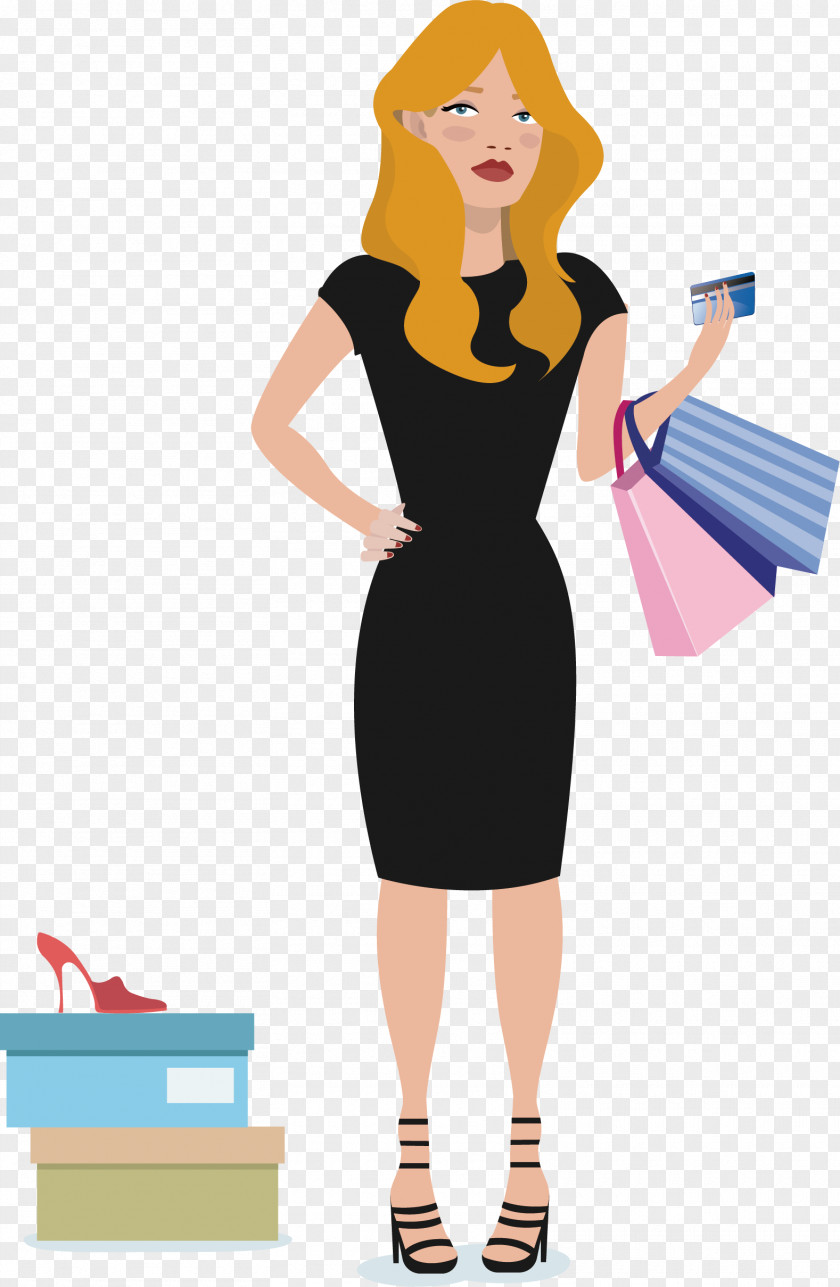 Shopping Woman Vector Euclidean Fashion Icon PNG